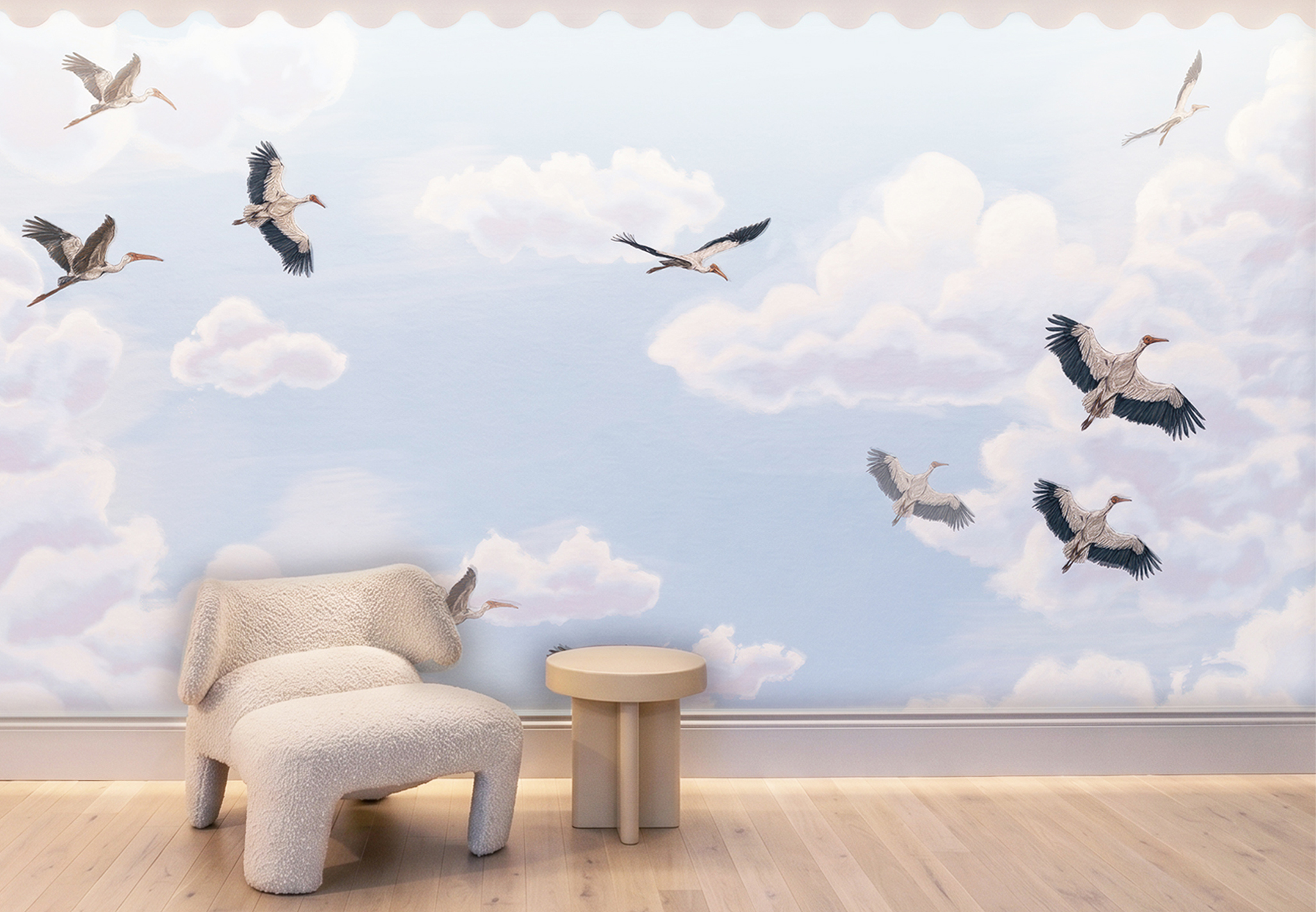 Stork in the Cloud (Dawn) - B