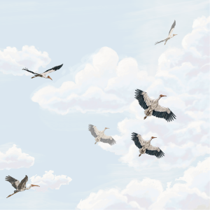 Stork in the Cloud (Dawn) - Square